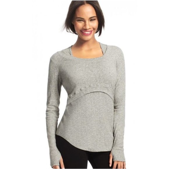 CABI #539 Gray Mélange Crop Shrunken Sweatshirt M - Picture 1 of 8